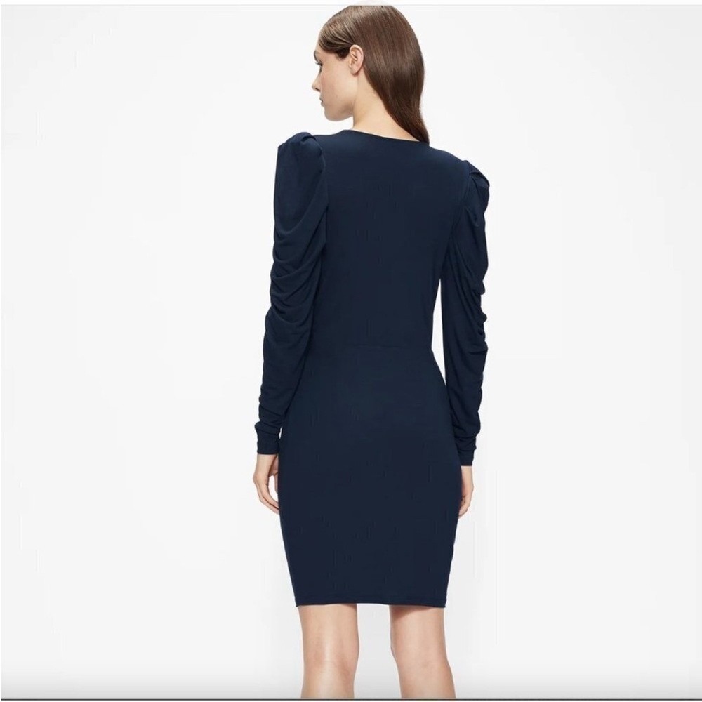 NWT Ted‎ Baker Elvasi Navy Blue Wrap Front Jersey Dress - Picture 2 of 8